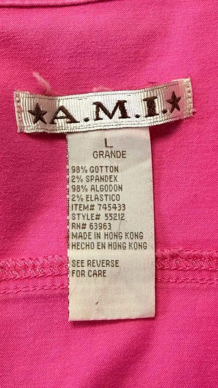 A.M.I. Hot Pink Denim Jacket Size Large